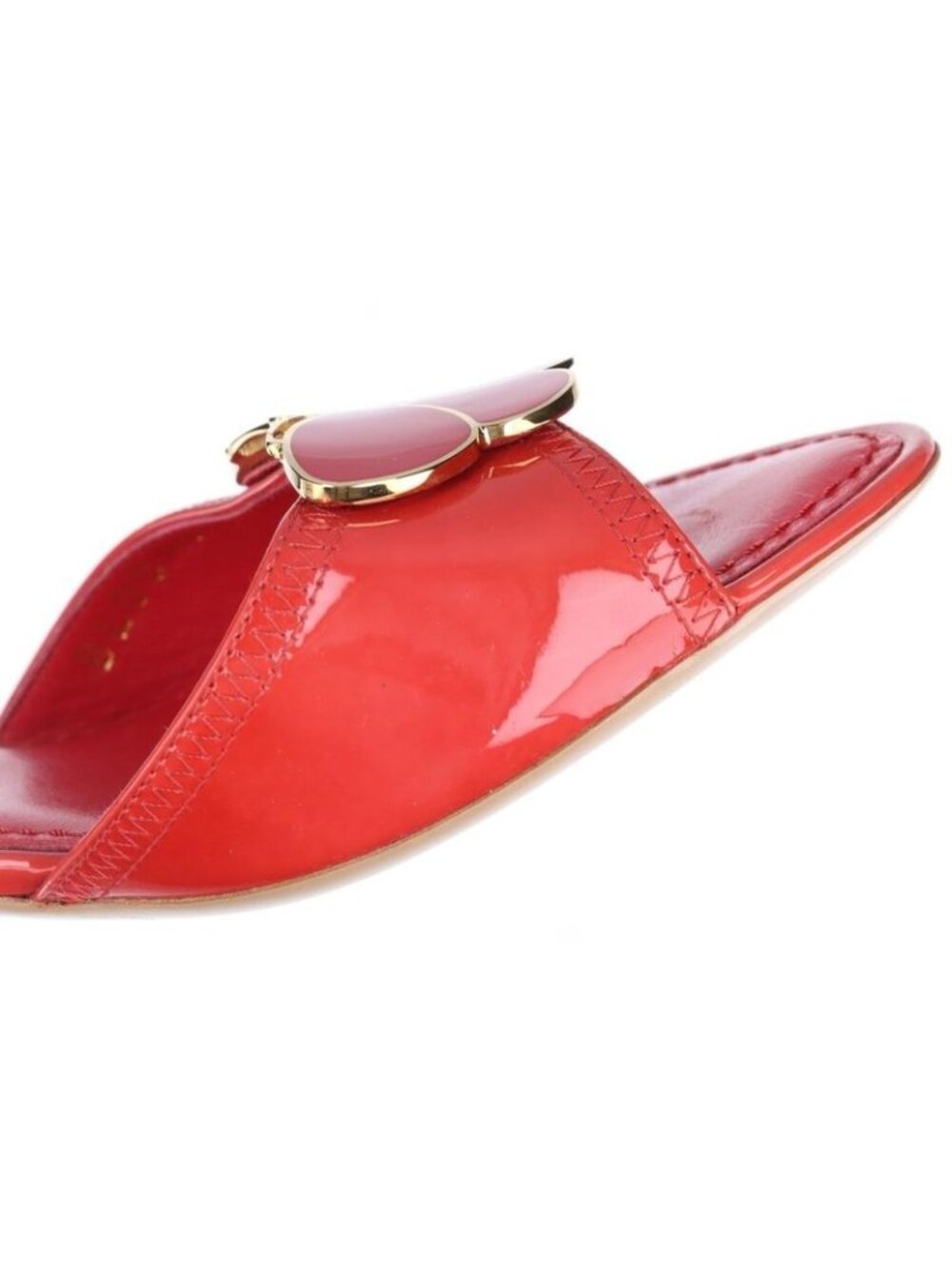 Louis Vuitton 08 Butterfly V Mark Patent Leather Mules 35 Bl0048 Red - Picture 11 of 15